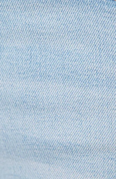 Mother The Ramblerslice Hover Fray Bow Ankle Wide Leg Jeans In Blue