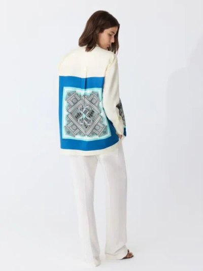 Callas Milano Lyn Scarf Print Shirt In Multi