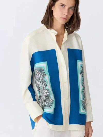 Callas Milano Lyn Scarf Print Shirt In Multi