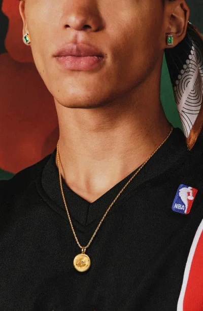 Pascal The Basketball Crooked Ball Diamond Necklace In Gold