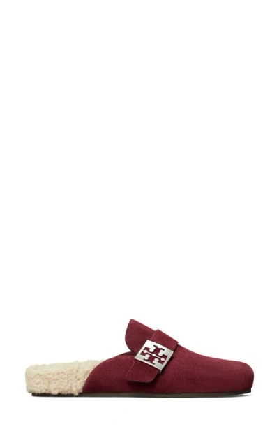 Tory Burch Mellow Faux Shearling Lined Mule In Red