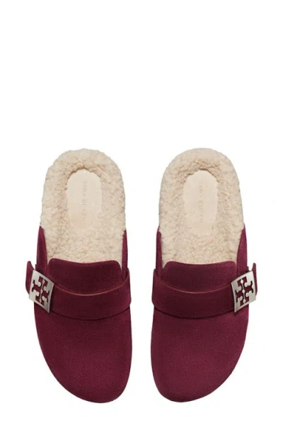 Tory Burch Mellow Faux Shearling Lined Mule In Red