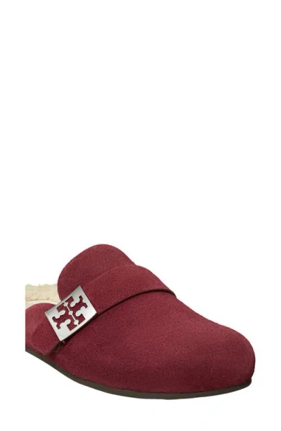 Tory Burch Mellow Faux Shearling Lined Mule In Red