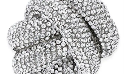 Area Crystal Knot Drop Earrings In Silver