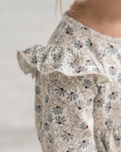 Colored Organics Organic Cotton Mika Armhole Ruffle Long Sleeve Dress In Neutral