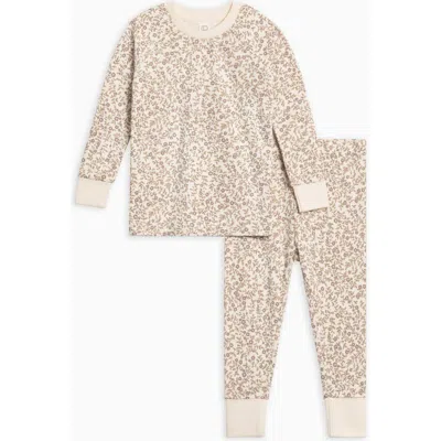 Colored Organics Organic Cotton 2 Piece Long Sleeve Jammie Set In Neutral