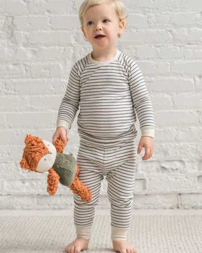 Colored Organics Organic 2-piece Long Sleeve Jammie Set In Gray