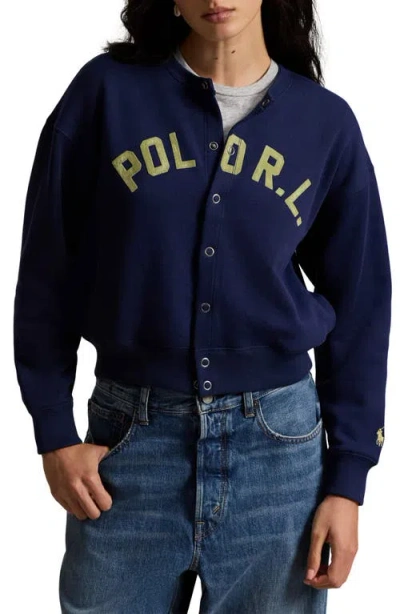 Polo Ralph Lauren Cotton Blend Cardigan In Blue