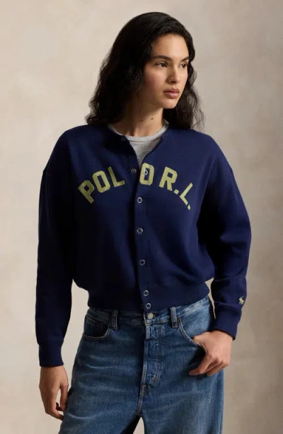 Polo Ralph Lauren Cotton Blend Cardigan In Blue