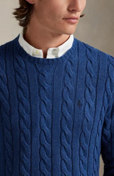Polo Ralph Lauren Cotton Jumper With Cable Knit Design In Blue