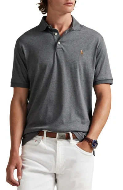 Polo Ralph Lauren Solid Cotton Jersey Polo In Gray