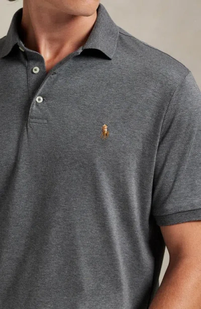 Polo Ralph Lauren Solid Cotton Jersey Polo In Gray