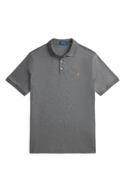 Polo Ralph Lauren Solid Cotton Jersey Polo In Gray