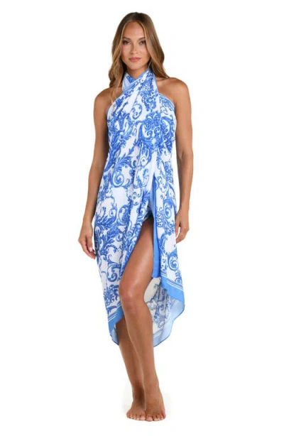 L'agence Maribel Baroque Cover-up Pareo In Blue