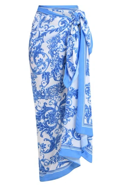 L'agence Maribel Baroque Cover-up Pareo In Blue