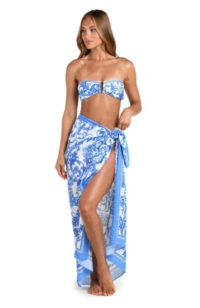 L'agence Maribel Baroque Cover-up Pareo In Blue
