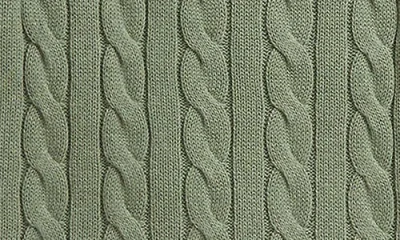 Polo Ralph Lauren Cable Knit Cotton Crewneck Sweater In Green
