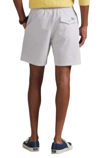 Polo Ralph Lauren Traveler Seersucker Swim Trunks In Gray