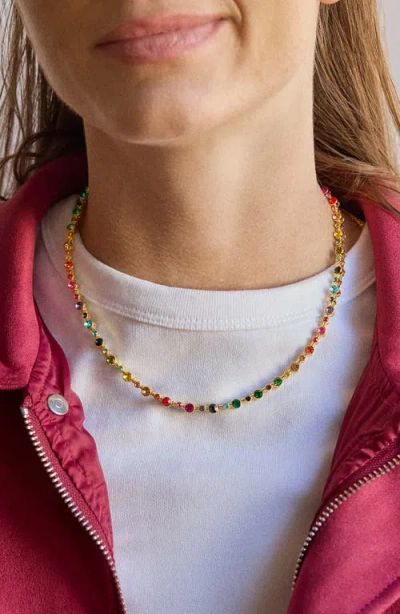 Baublebar Round Bezel Tennis Necklace In Multi