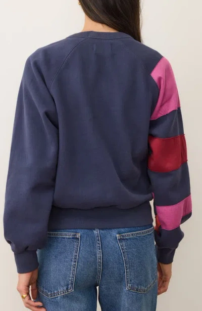 Marine Layer Cloud 9 Sunburst Mixed Media Sweatshirt In Blue