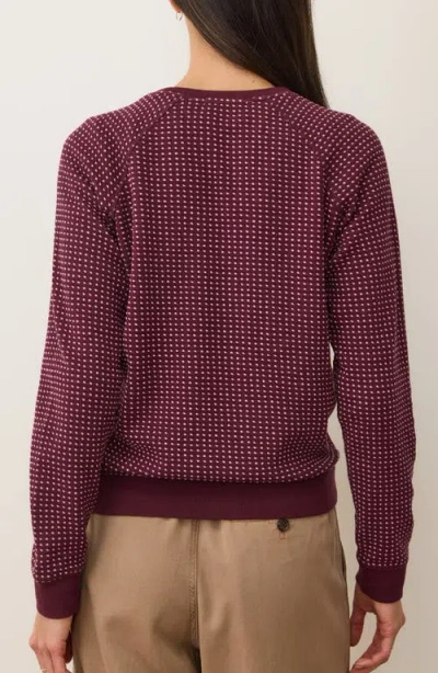 Marine Layer Daisy Raglan Sleeve Sweatshirt In Red