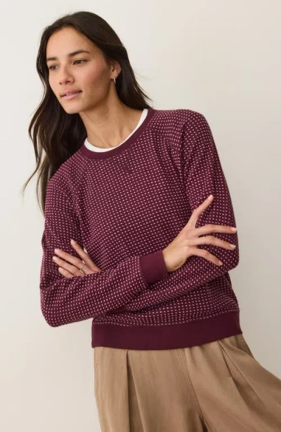 Marine Layer Daisy Raglan Sleeve Sweatshirt In Red