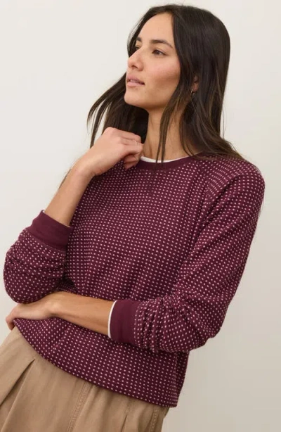 Marine Layer Daisy Raglan Sleeve Sweatshirt In Red