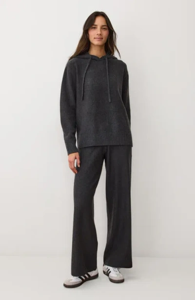 Marine Layer Chalet Cotton Blend Knit Hoodie In Gray