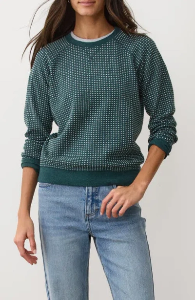 Marine Layer Daisy Raglan Sleeve Sweatshirt In Green