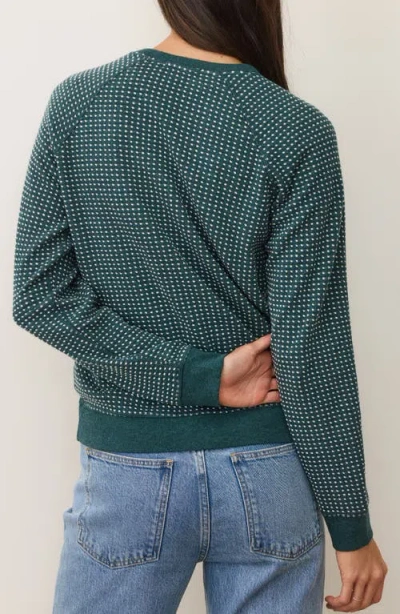 Marine Layer Daisy Raglan Sleeve Sweatshirt In Green