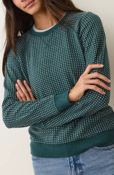 Marine Layer Daisy Raglan Sleeve Sweatshirt In Green