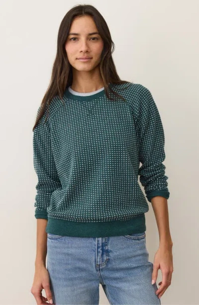 Marine Layer Daisy Raglan Sleeve Sweatshirt In Green