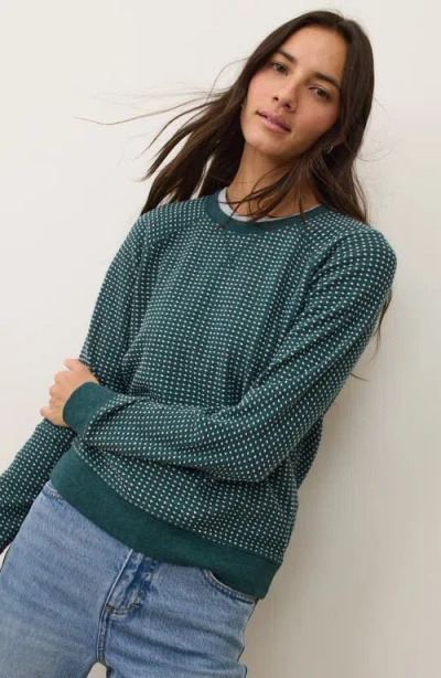Marine Layer Daisy Raglan Sleeve Sweatshirt In Green