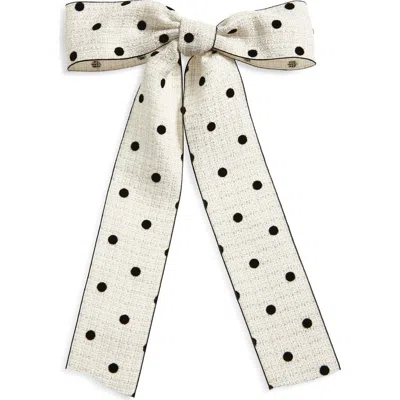 Tasha Dot Bow Barrette In White