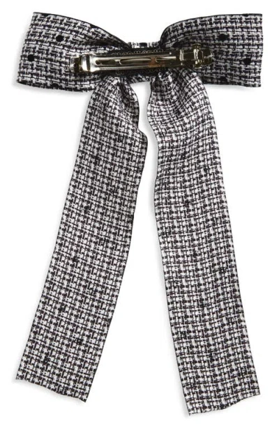 Tasha Dot Bow Barrette In Black