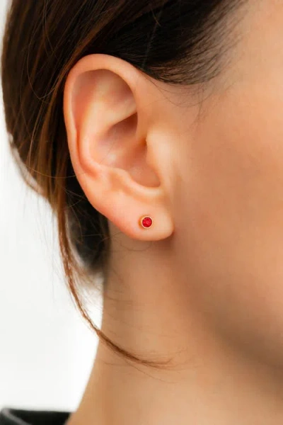 Mint & Lily Birthstone Bezel Studs In Silver