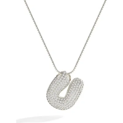 Mint & Lily Pave Bubble Initial Necklace In Silver