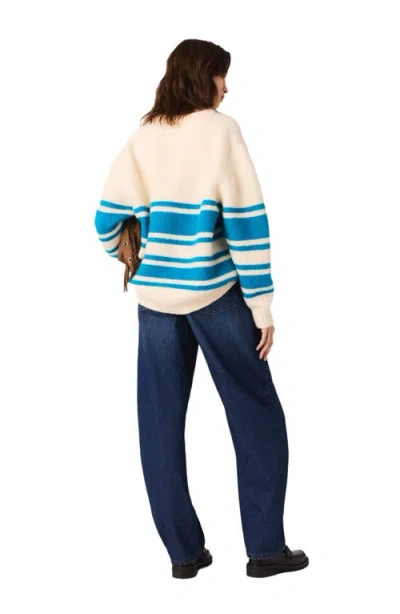 Maje Oversized Wool-blend Sweater In Blue