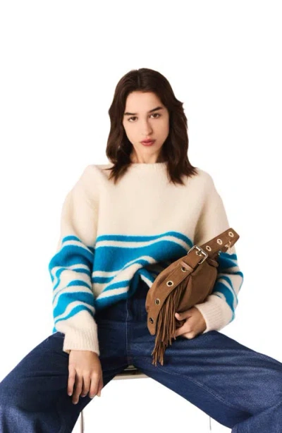 Maje Oversized Wool-blend Sweater In Blue