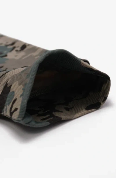 Students Gunnison Camo Long Sleeve Cotton Zip Polo In Green