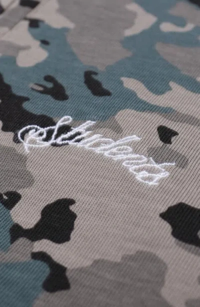 Students Gunnison Camo Long Sleeve Cotton Zip Polo In Green