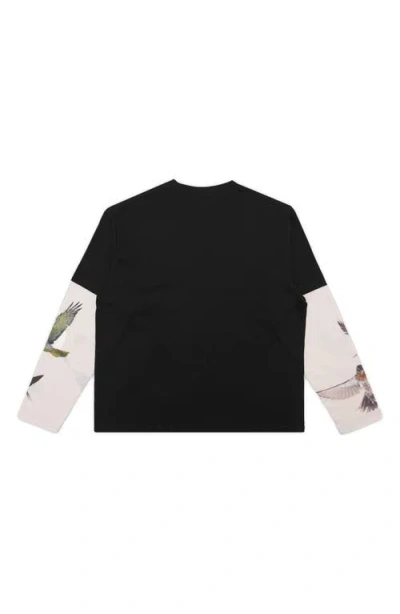 Students Tremonton Layered Look Graphic T-shirt In Black