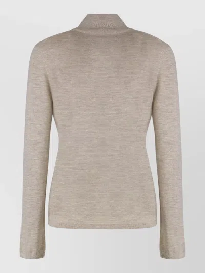 Max Mara Meana Cashmere Mock Neck Long Sleeve In Brown