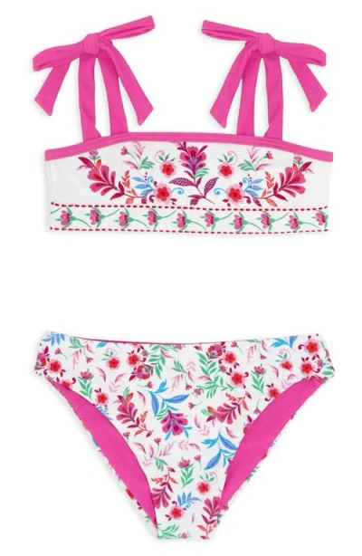 Feather 4 Arrow Kids' Sunny Skies Upf 50+ Two-piece Swimsuit In White