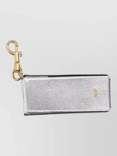 Anya Hindmarch Metallic Finish Keyring And Attachment In Silver