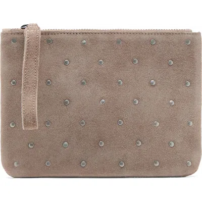 Mango Teen Stud Suede Clutch In Brown