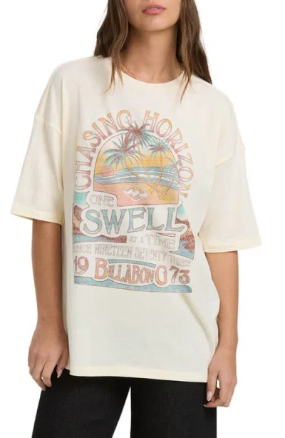 Billabong The Sun Rises Oversize Cotton Graphic T-shirt In White