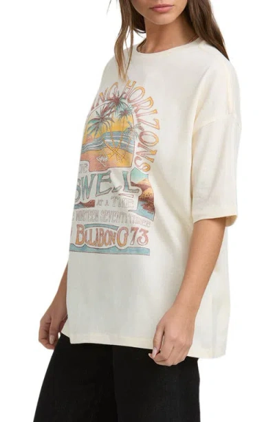 Billabong The Sun Rises Oversize Cotton Graphic T-shirt In White