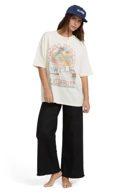 Billabong The Sun Rises Oversize Cotton Graphic T-shirt In White