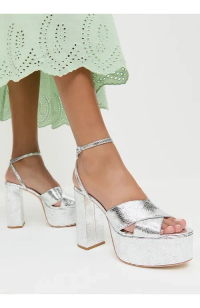 Loeffler Randall Loretta Platform Sandal In Silver